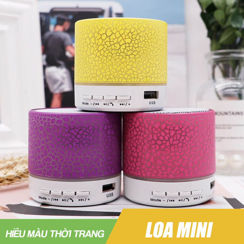 Loa bluetooth mini không dây nghe nhạc, cắm usb thẻ nhớ đa năng có đèn led chính hãng