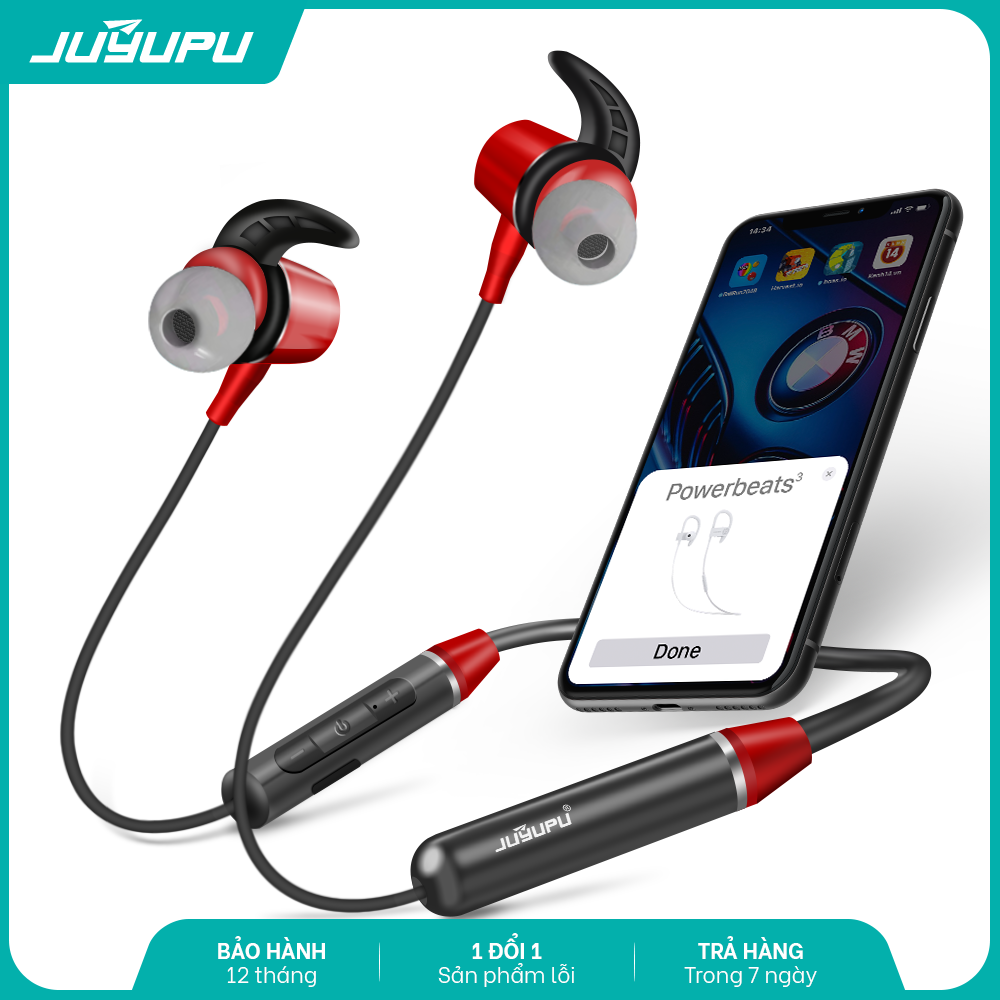 Tai nghe bluetooth JUYUPU BR101 đeo cổ thể thao gaming popup V5.0 dùng cho các thiết bị thông minh tai nghe không dây