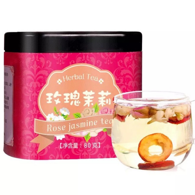 Trà dưỡng nhan hoa hồng hoa nhài 80gr