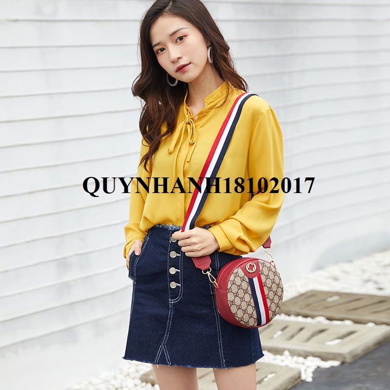Túi đeo vai chéo kiểu dáng tròn mới lạ phong cách trẻ Hàn Quốc mới nhất ( B195)
