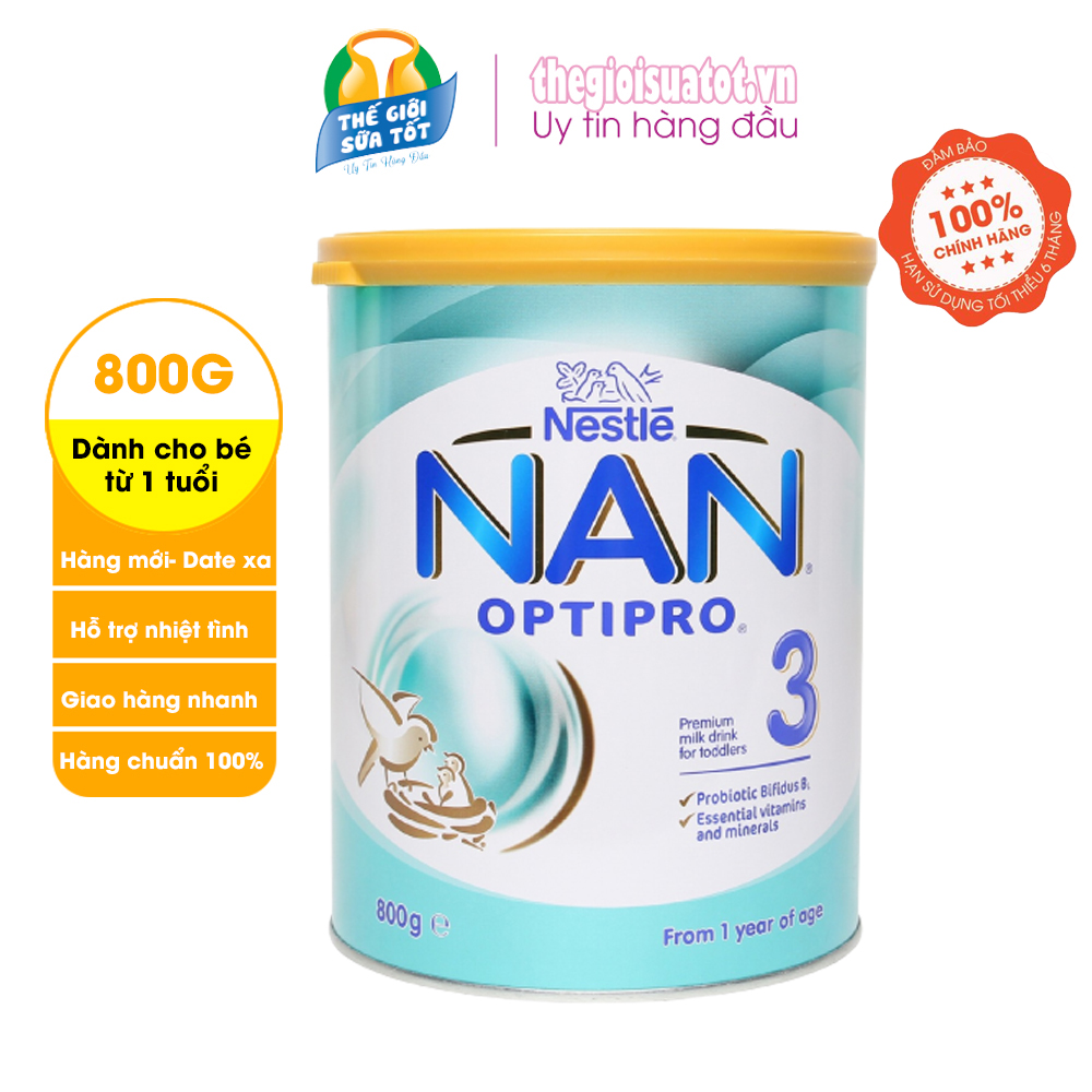 Sữa nan úc số 3 optipro dành cho bé từ 12 tháng trở lên 800g