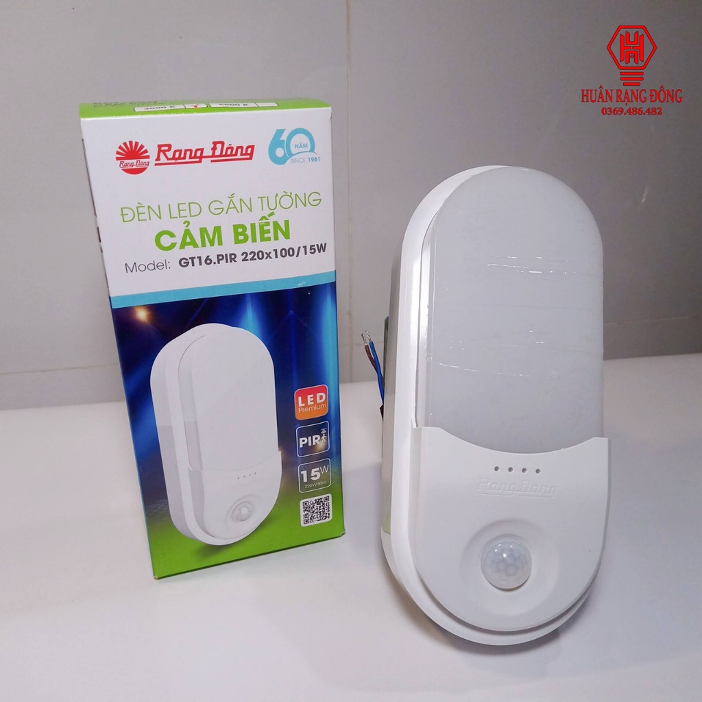 Đèn gắn tường cảm biến chuyển động 15w Rạng Đông - Model GT16.PIR 220x100/15w