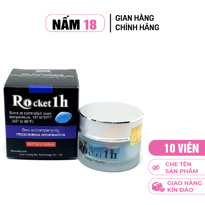 Viên uống tăng cường sinh lý nam giới mạnh mẽ Rocket 1h USA hộp 10 viên