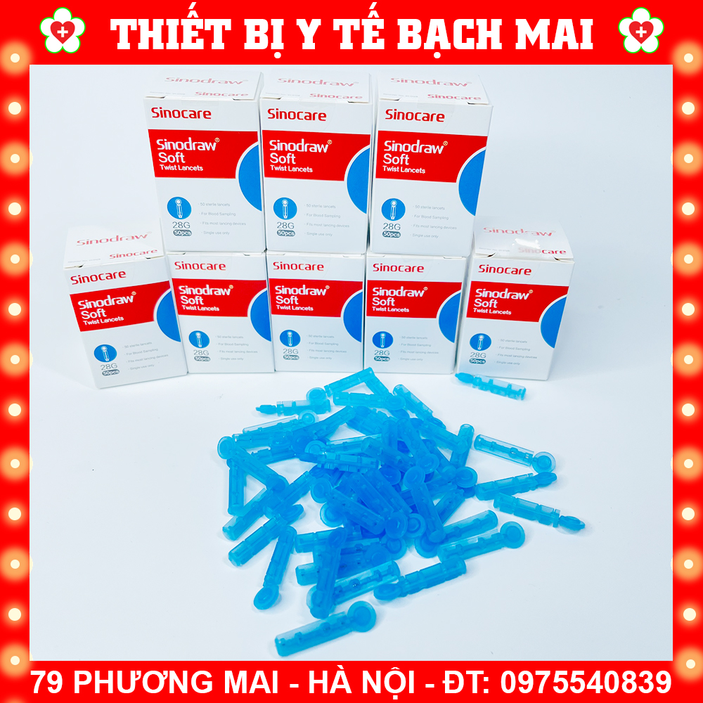 Kim Chích Máu Lấy Máu Cho Máy Đo Đường Huyết Các Loại - Hộp 50 Kim