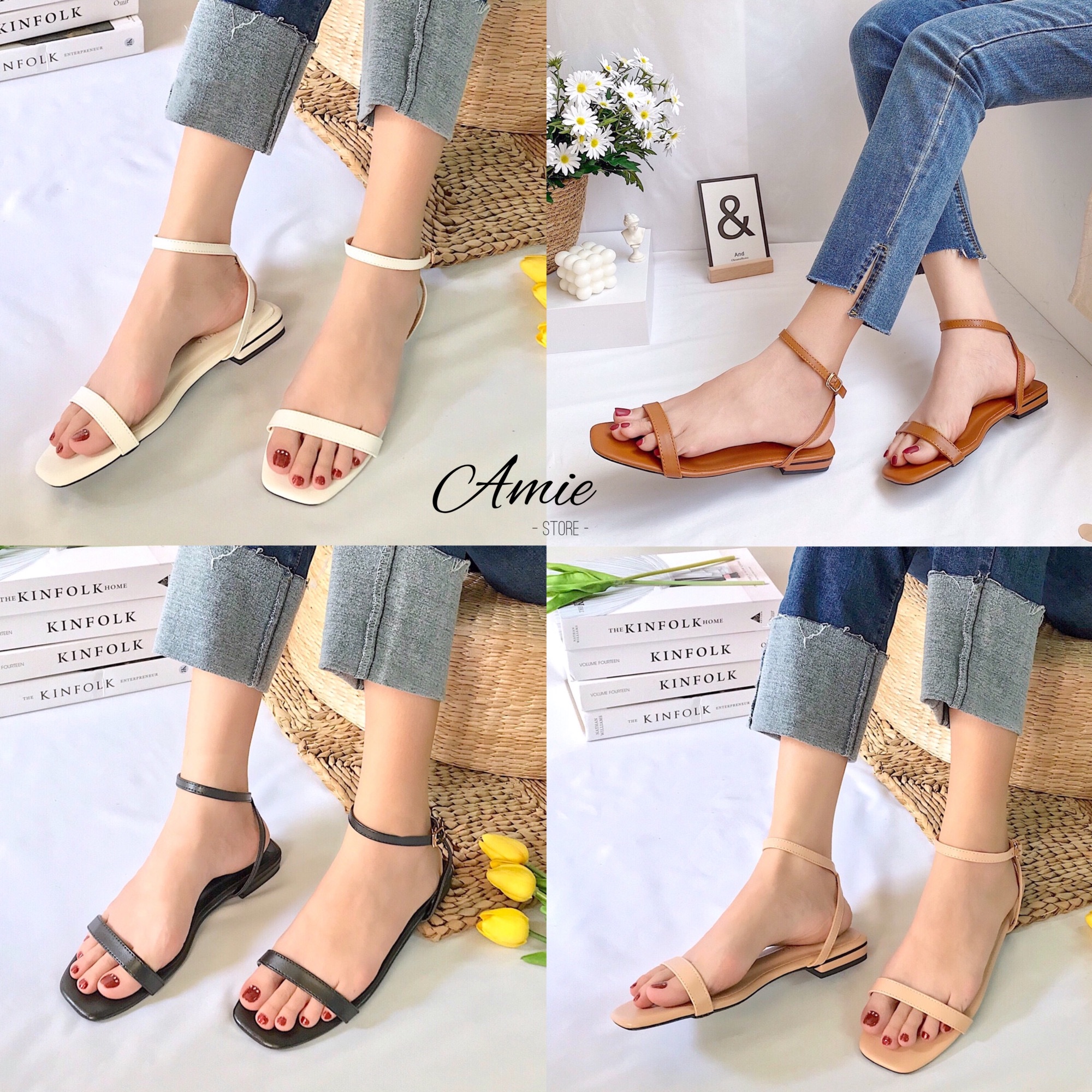 Sandal Bệt Quai Ngang Mảnh