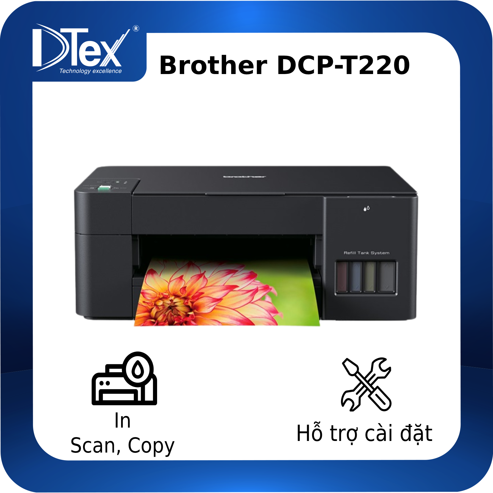 Máy in phun màu đa năng Brother DCP-T220 - Hàng Chính Hãng