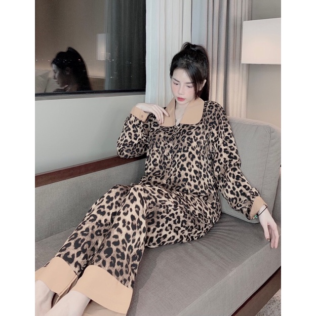 Đồ bộ mặc nhà ,set đồ bộ nữ tay dài quần dài cổ sen chất kate mềm