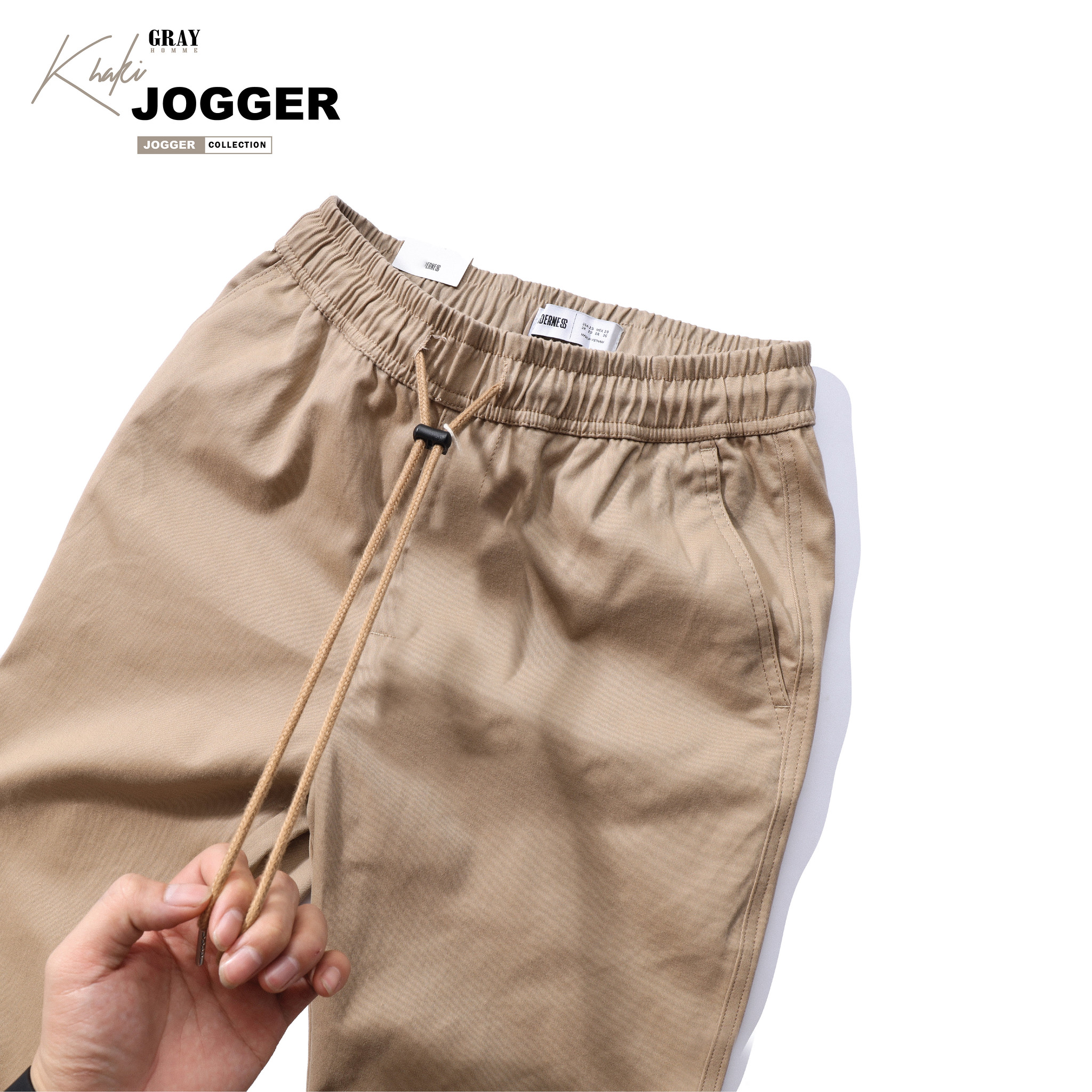 Quần jogger Kaki form thể thao GRAYHOMME BK106