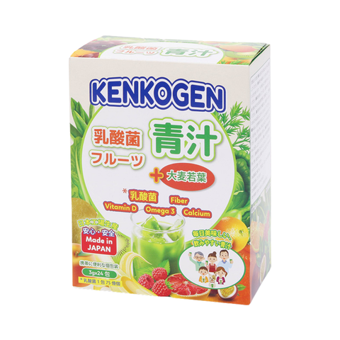 Bột mầm lúa mạch non Nhật Bản Kenkogen trái cây bổ sung lợi khuẩn, chất xơ, Omega 3, Canxi D, Vitamin C 72g