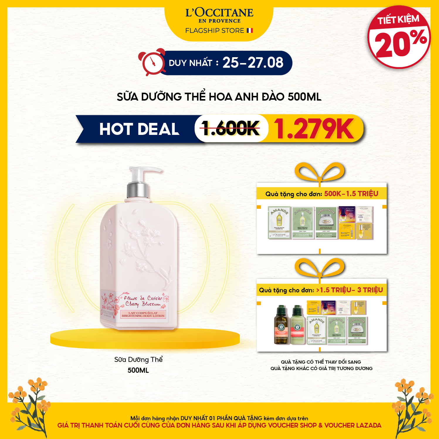 Sữa Dưỡng Thể Hoa Anh Đào L'Occitane Cherry Blossom Body Milk  500ml