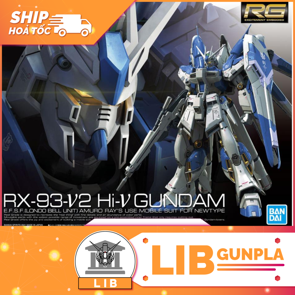 Model assembled Bandai RG Hi nu Gundam