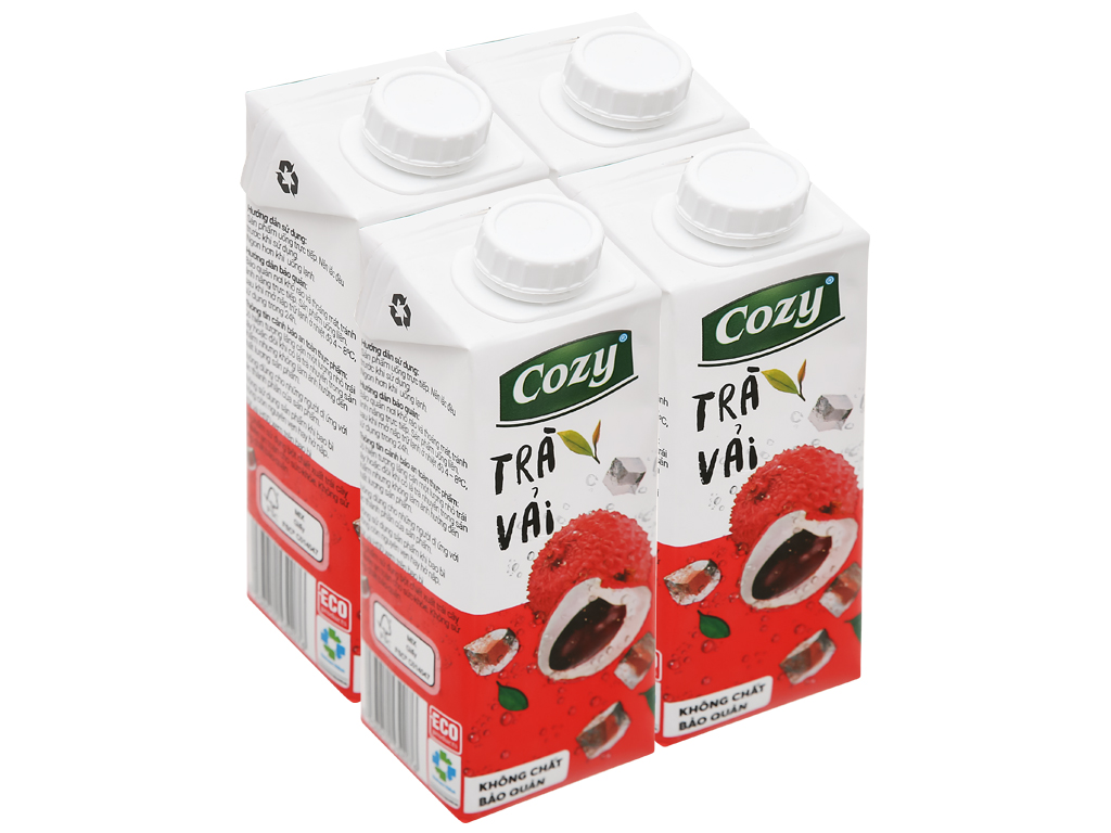 4 hộp trà vải cozy 225ml