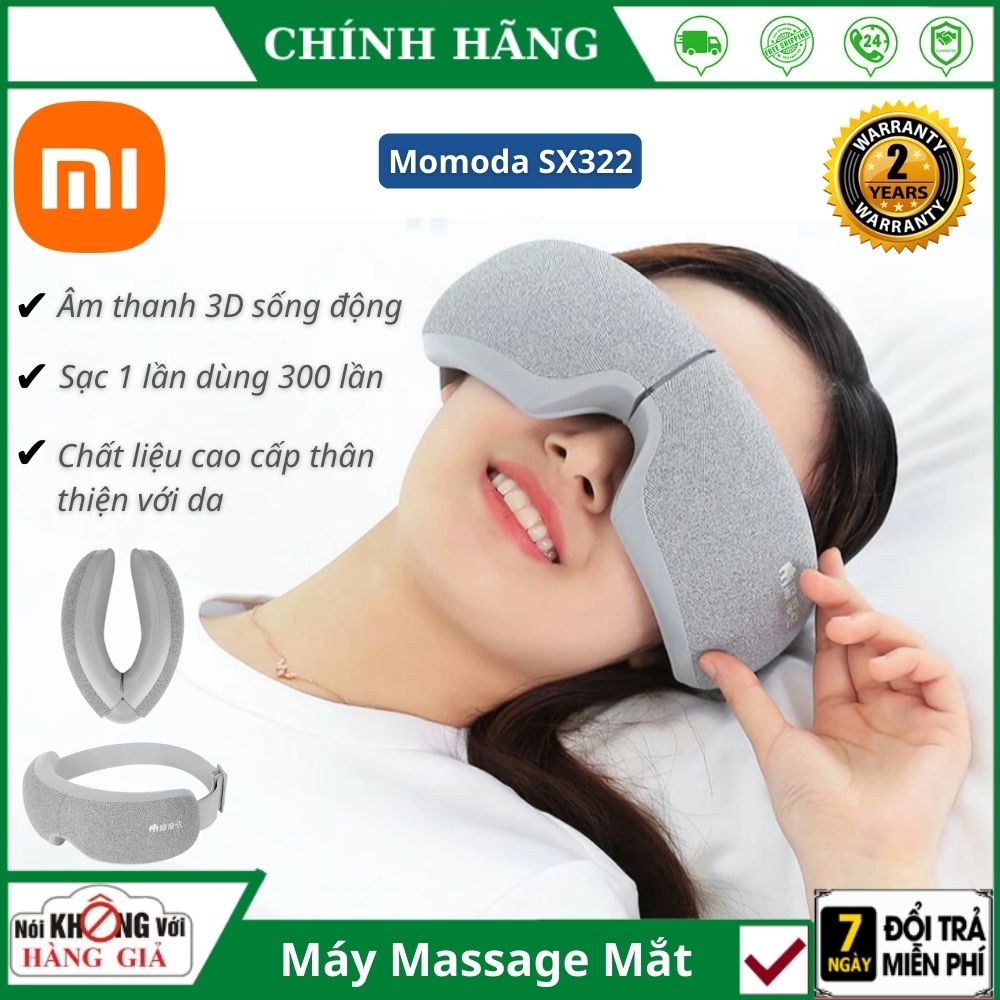 Máy Massage Mắt Xiaomi Momoda SX322 Đa Năng - Mát xa nóng bằng nhiệt - Xoa bóp rung nhào thông minh - Tích hợp loa nghe nhạc - Bảo hành 12 tháng