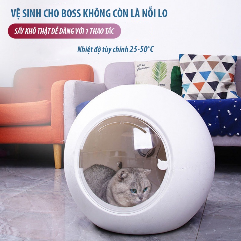 Lồng sấy chó mèo, thú cưng yoose sấy diệt khuẩn an toàn cho thú cưng