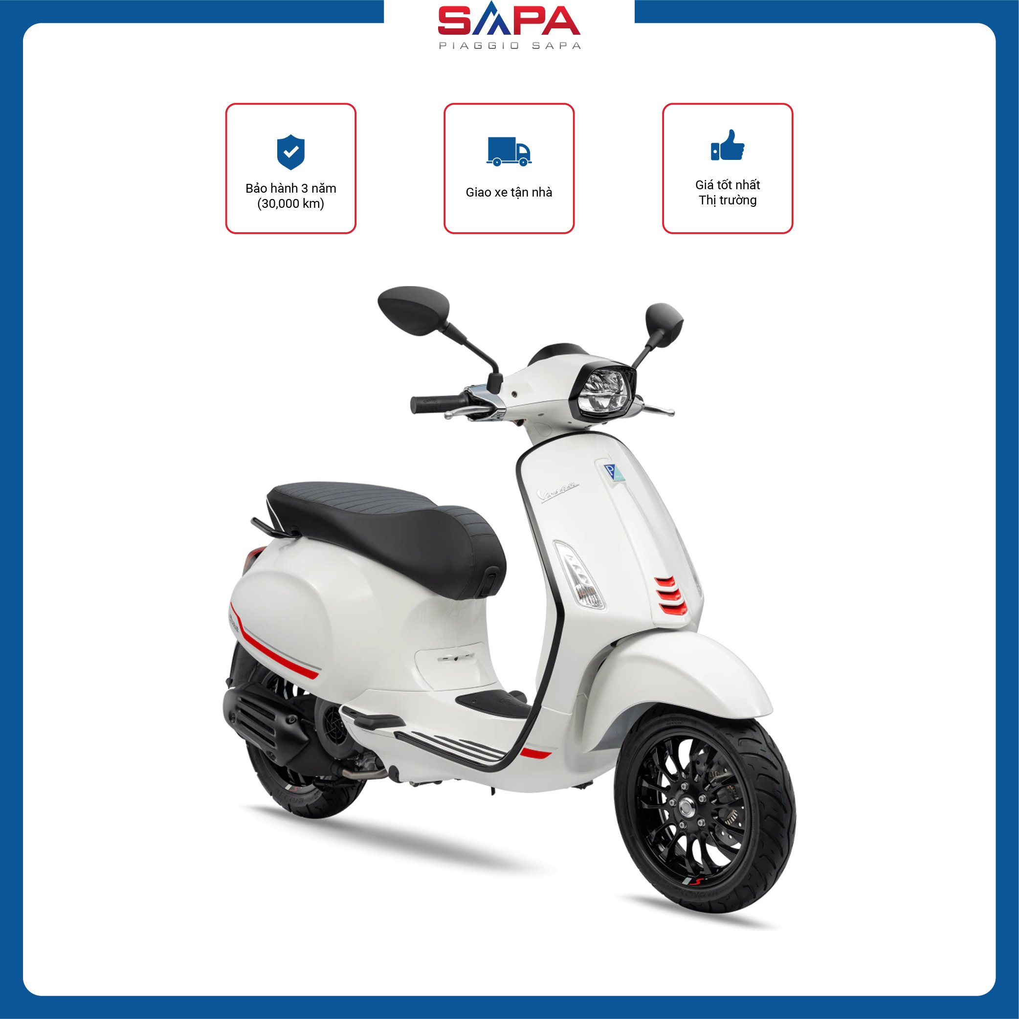 Xe máy vespa sprint s 150 abs màu trắng