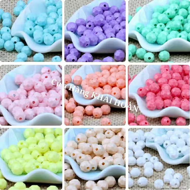 diy Hạt bẹt Góc(Hạt cườm) 8-10mm nhiều màu trang trí 100g làm vòng tay
