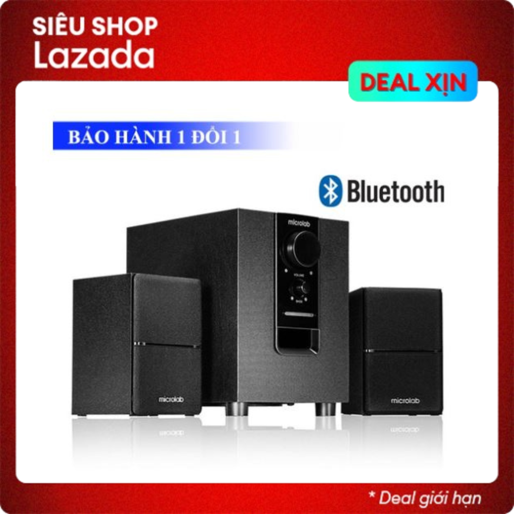 [ TOP VI TÍNH SIÊU BASS ] Lớn Loa Siêu Trầm Bass Siêu Khủng Nghe Nhạc Hay, Loa Vi Tính Bluetooth Microlab M-106BT 2.1 Công Suất, Loa Chơi Game Xem Phim Sống Động Âm Thanh Trong Trẻo, Bao Gồm 1 Loa Siêu Trầm Và 2 Loa Vệ Tinh, Âm Bas Cực Ấm.