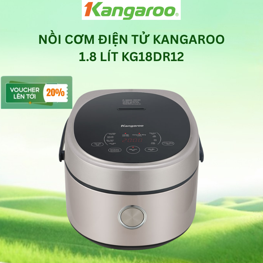 [Xả kho giá sốc] Nồi cơm điện tử Kangaroo 1.8 lít KG18DR12 - HÀNG CHÍNH HÃNG