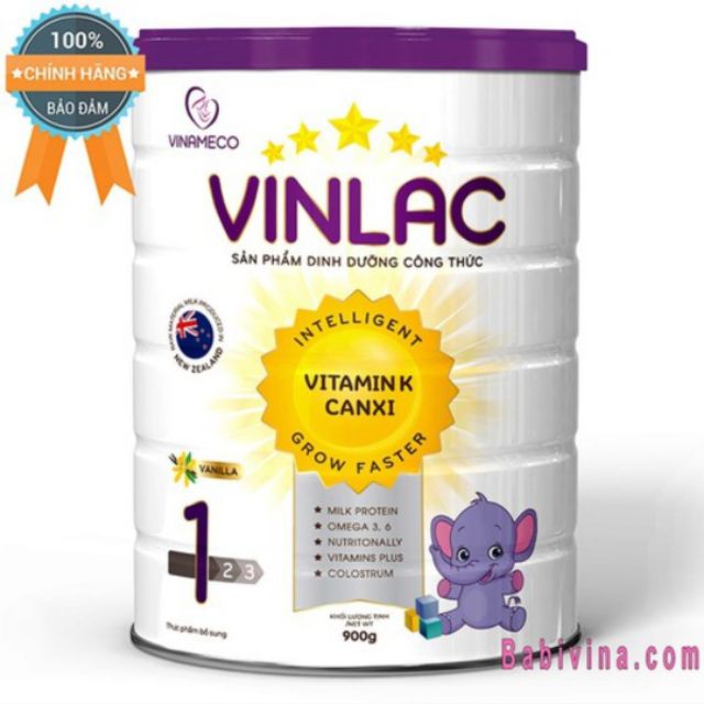 Sữa vinlac 1 lon 900g date 2024 mua 2 tặng khăn cho bé