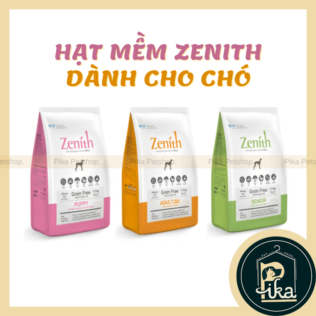 [1.2KG 300G 500G] Thức ăn hạt mềm xuất xứ Hàn Quốc ZENITH PUPPY, ADULT - Pika Petshop
