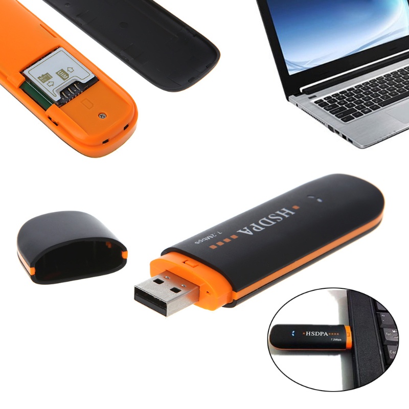 USB HSDPA Chế Độ SIM 7.2Mbps 3G Không Dây Hỗ Trợ Thẻ TF.