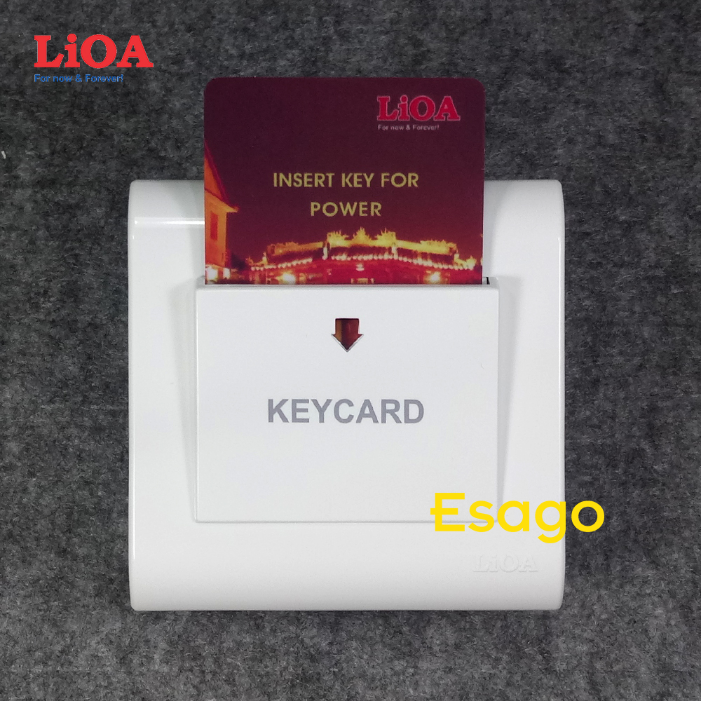 [HCM][30A] Bộ công tắc ngắt điện dùng chìa khóa thẻ LiOA 30A loại mặt vuông- Dùng cho nhà nghỉ khách sạn