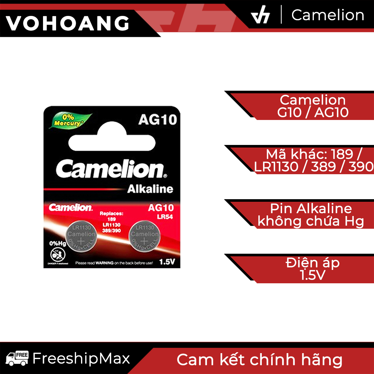 2 pin Camelion Alkaline G10 - Pin gắn máy tính đồng hồ đồ chơi ...