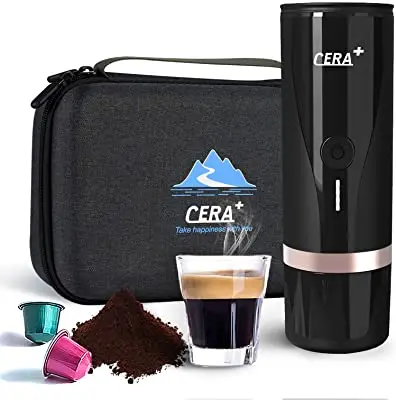 Máy pha cà phê espresso 2 in1 cera plus pcm03 đun sôi tự động, 20bar,dung lượng pin 7500mah
