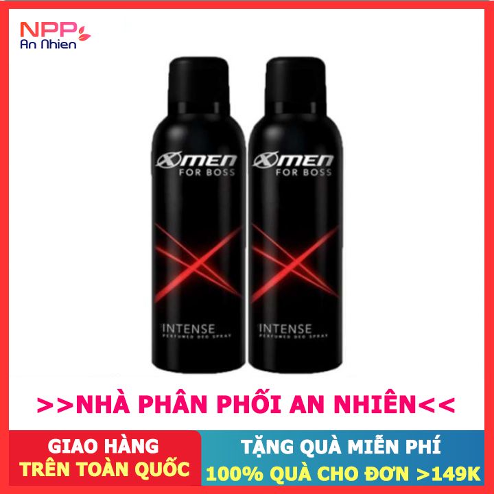 Combo 2 xịt khử mùi x men for boss intense 150ml