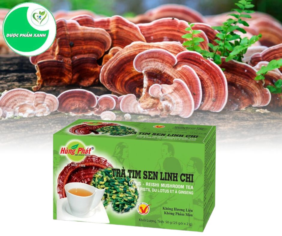 TRÀ TIM SEN LINH CHI HỘP 25 GÓI HÙNG PHÁT - GIÚP NGỦ NGON, HỖ TRỢ TIM MẠCH