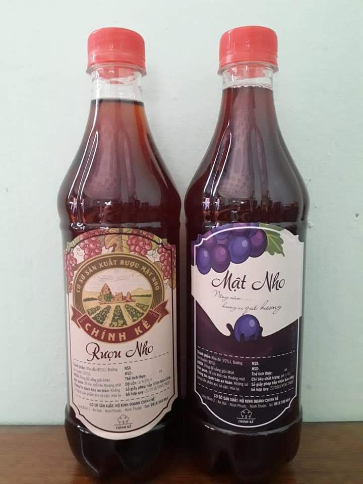 Túi quà tặng 2 chai: mật & vang nho phan rang - ninh thuận
