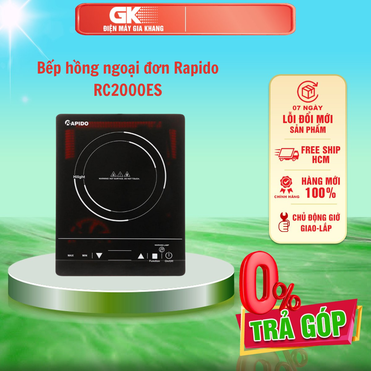 Bếp hồng ngoại đơn rapido rc2000es - giao toàn quốc