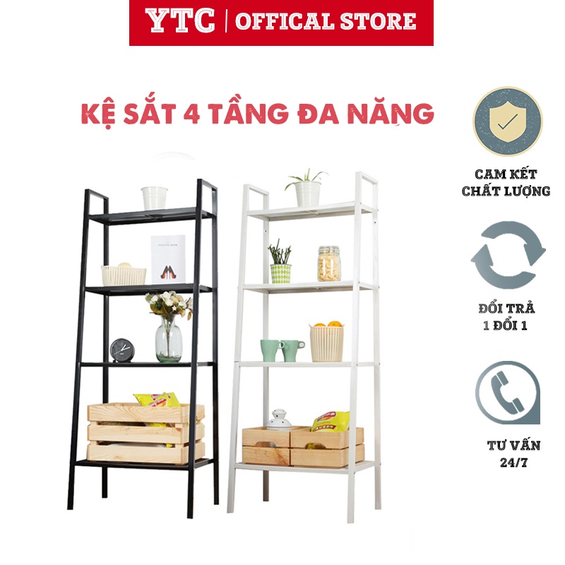 Kệ sắt để sách ytc 4 tầng để cây cảnh ban công đa năng