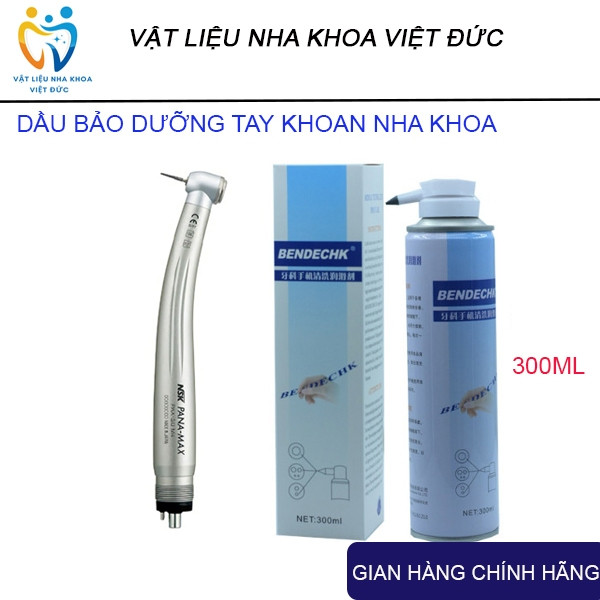 Dầu tra tay khoan nha khoa 300ml, Dầu bảo dưỡng tay khoan hàng chính hãng