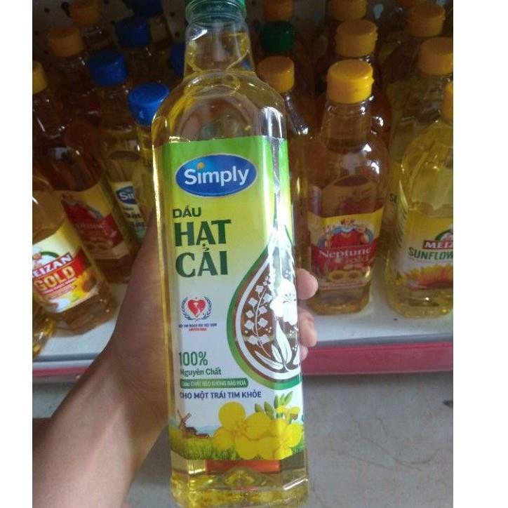 Dầu Hạt cải Symply 100 nguyên chất chai 1l