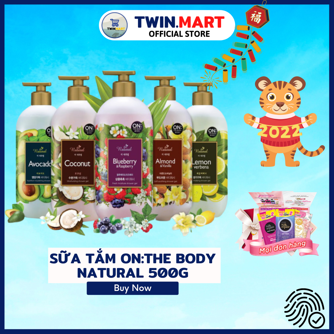 [500ml] TPHCM Sữa tắm On The Body Natural 500ml Hương Bơ - Việt Quốc - Burberry - Avocado - Coconut - Sữa tắm siêu thơm Hàn Quốc