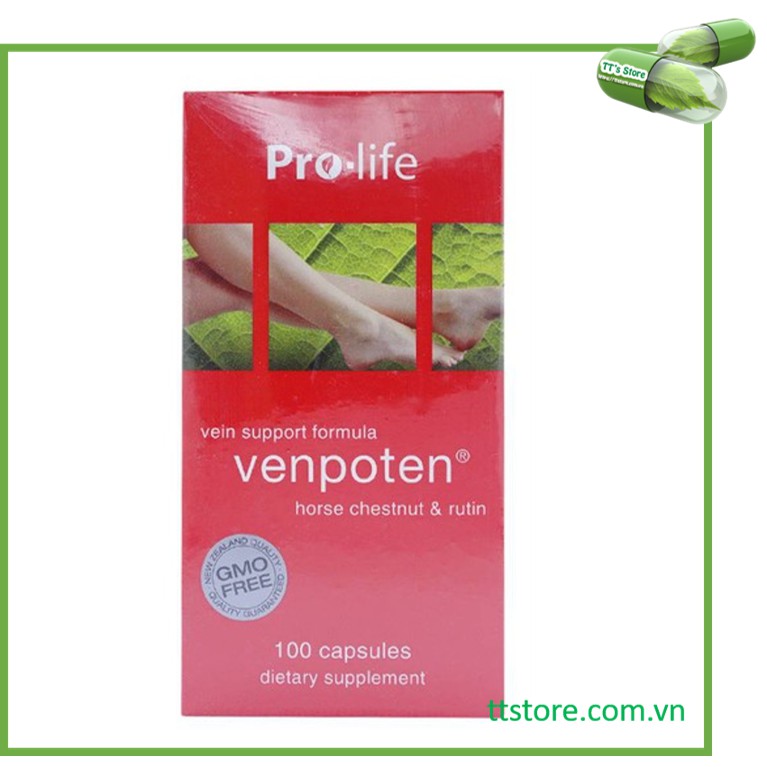 [HCM]Venpoten Hộp 100 viên - Giãn tĩnh mạch hạt dẻ ngựa