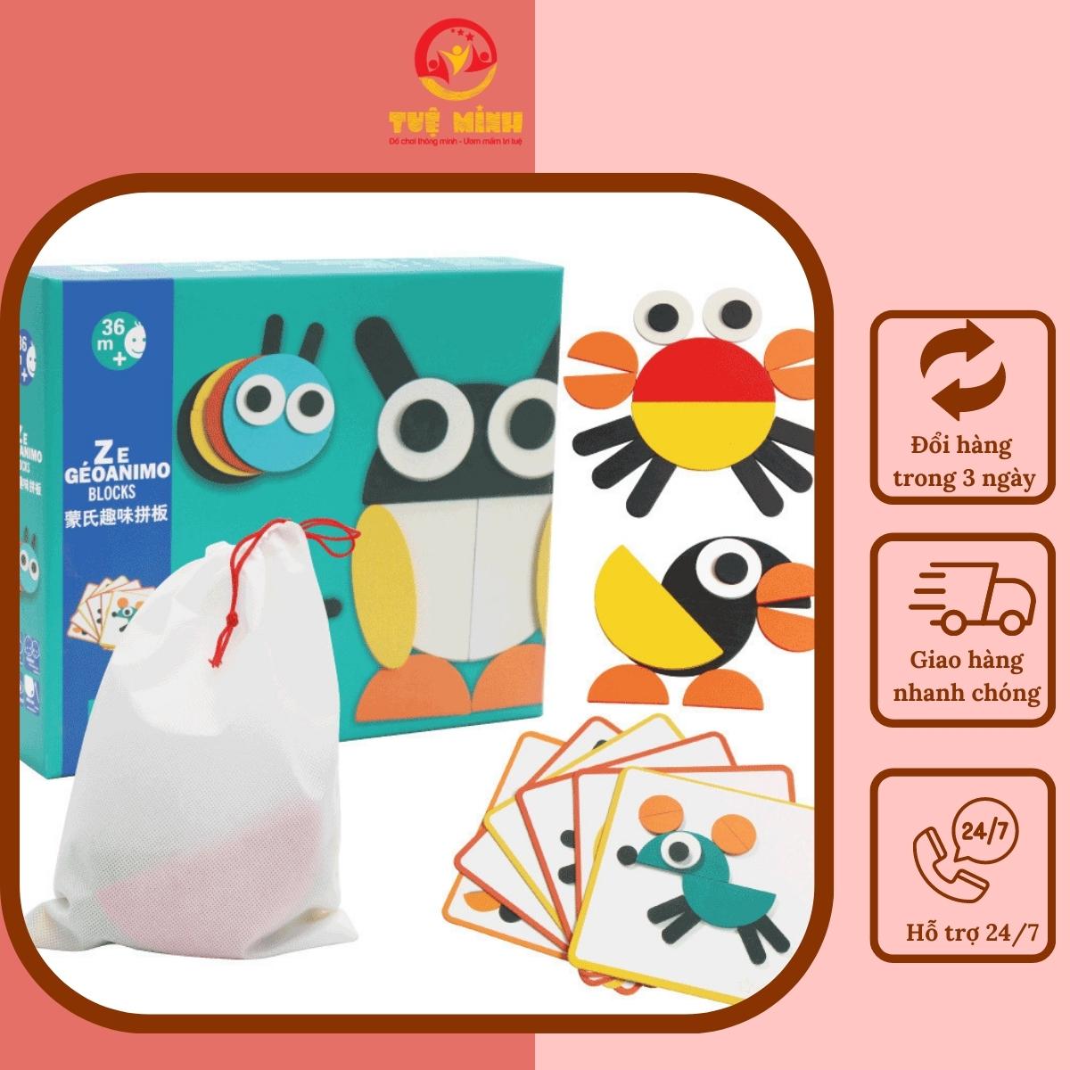 Ghép Hình Gỗ Con Vật Funboard Đồ Chơi Xếp Hình Giúp Bé Luyện Sự Sáng Tạo Khéo Léo Và Phát Triển Trí Tưởng Tượng Tuệ Minh Kid's