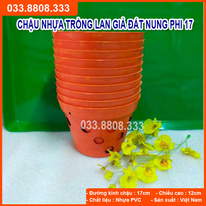 [Ảnh thật] 10 Chậu Nhựa giả đất nung trồng Lan ( đường kính 17cm )