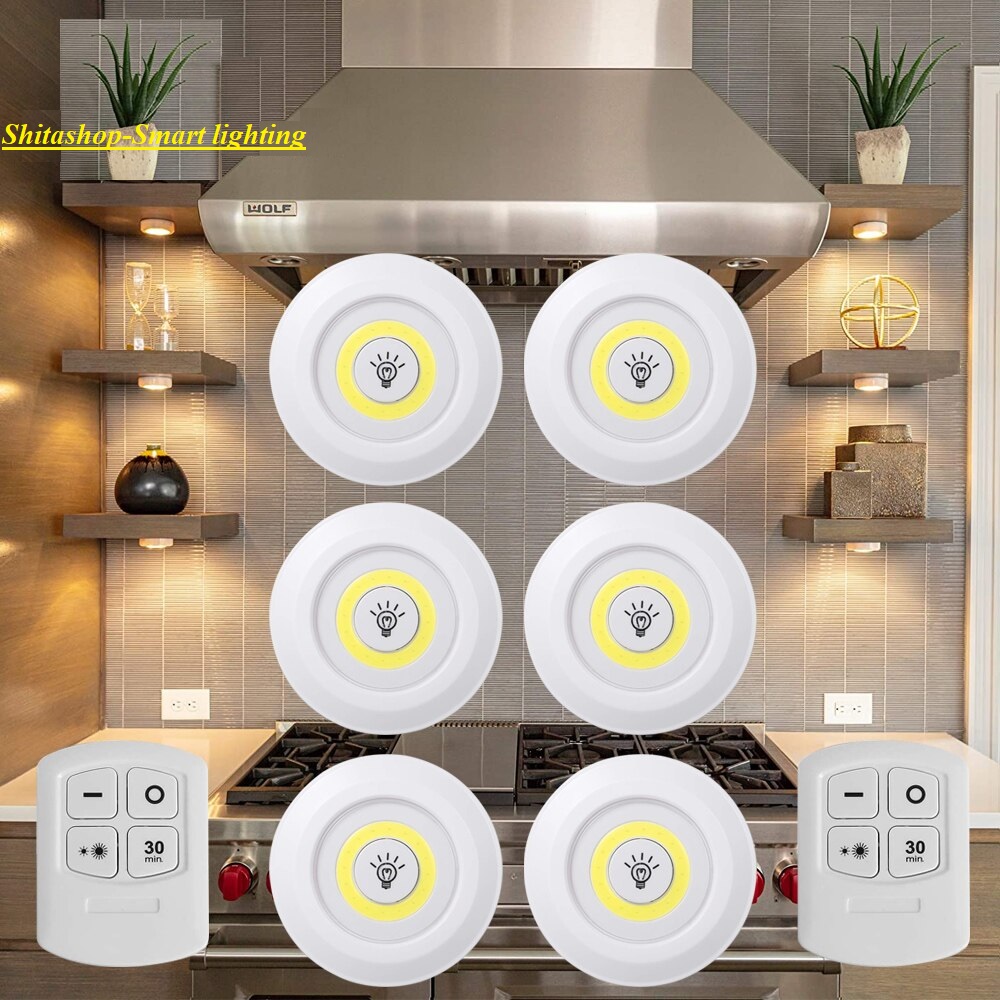 [HCM]Bộ Đèn 3 đèn LED ánh sáng vàng + 1 remote tiện dụng gắn Tủ quần áo + Tủ bếp + Tủ rượu ....