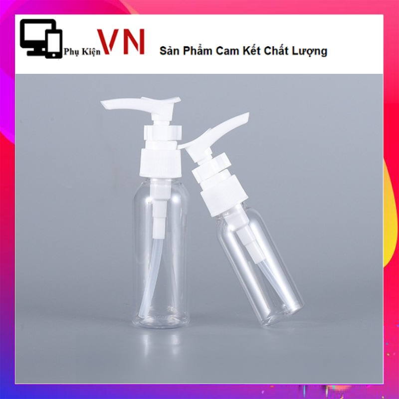 Lọ chiết mỹ phẩm mini chất liệu nhựa trong suốt, chại nhựa PET vòi xịt nắp nhấn, chai chiết mỹ phẩm du lịch 50ml/100ml