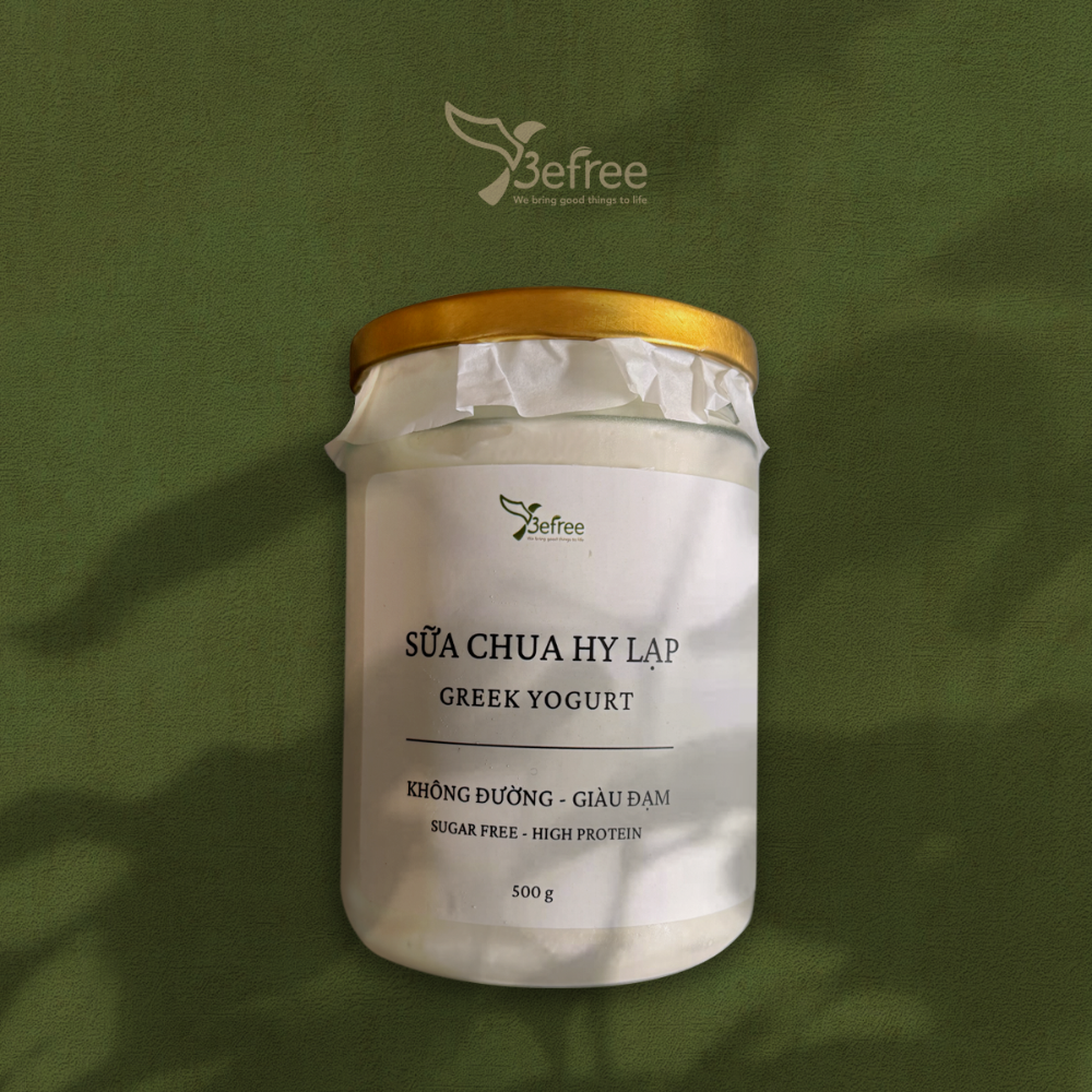 Sữa Chua Hy Lạp Không Đường (Sugar-Free Greek Yogurt) - Lên Men Tự Nhiên, Giàu Đạm - Be Free - 500g