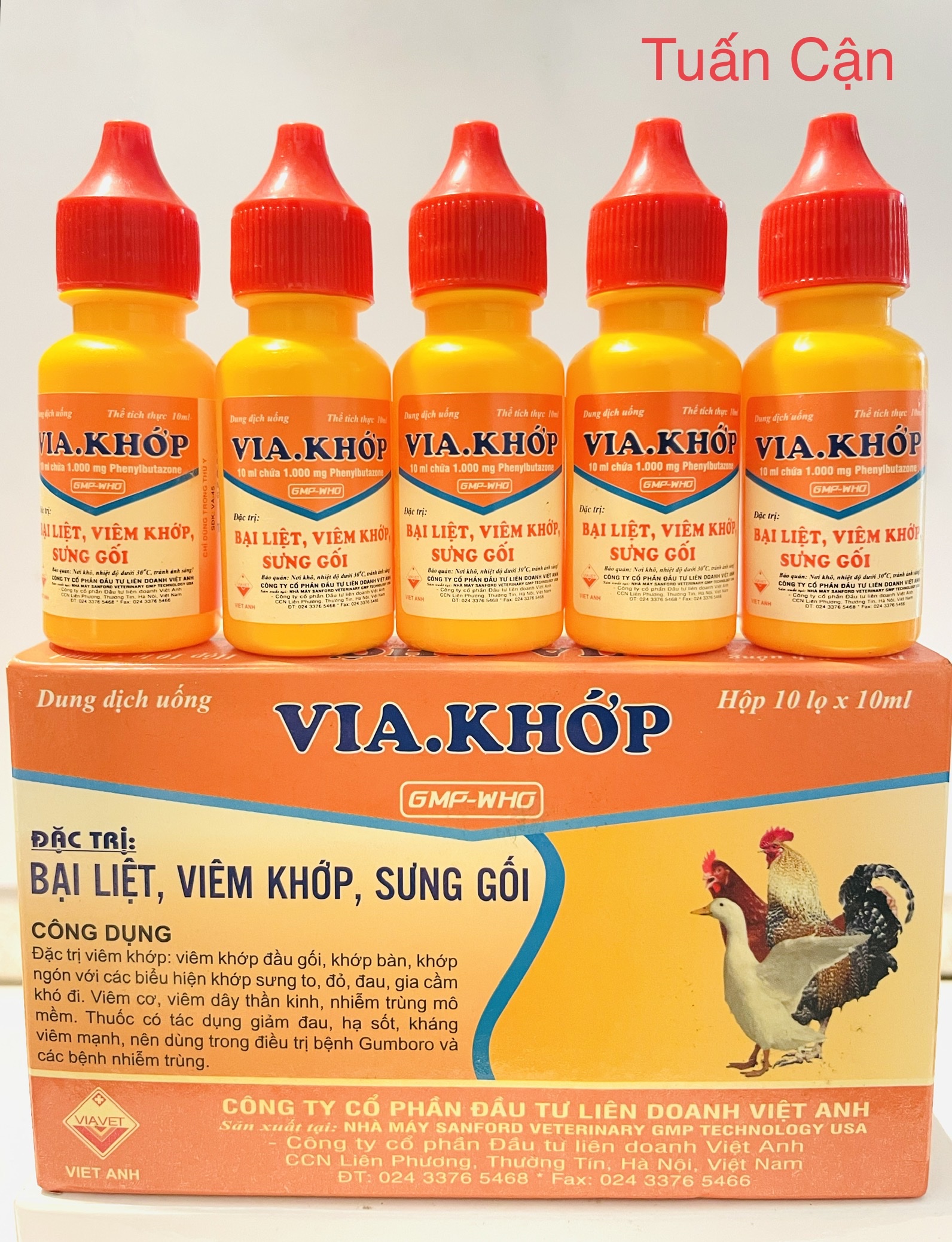 Via Khop 5Lọ sưng gối, bai liêt, viem khơp dùng trong thú cảnh, vật nuôi