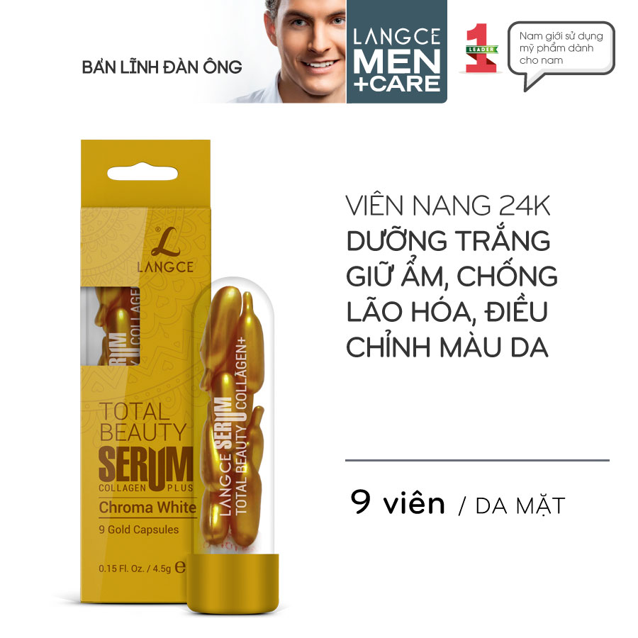 SERUM COLLAGEN+ ĐẸP DA VIÊN NANG VÀNG 24K (9 VIÊN) LANGCE dành cho Nam