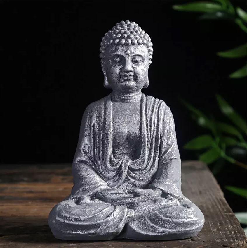 ☘️tượng phật thích ca đá xám - trang trí hồ thủy sinh - cao 16.5cm