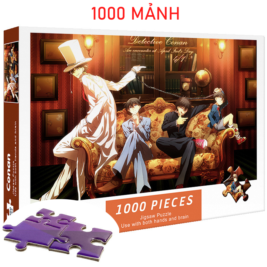 Tranh Xếp Hình 1000 Mảnh Thảm Tử Lừng Danh Conan  Cho Người Lớn Và Trẻ Em, Ghép Hình 1000 Miếng Cao Cấp/ Jigsaw Puzzle 1000 Pcs/ Tranh Ghép Phát Triển Tư Duy/ Quà Tặng Ý Nghĩa/ Kích Thước: 70x50 cm