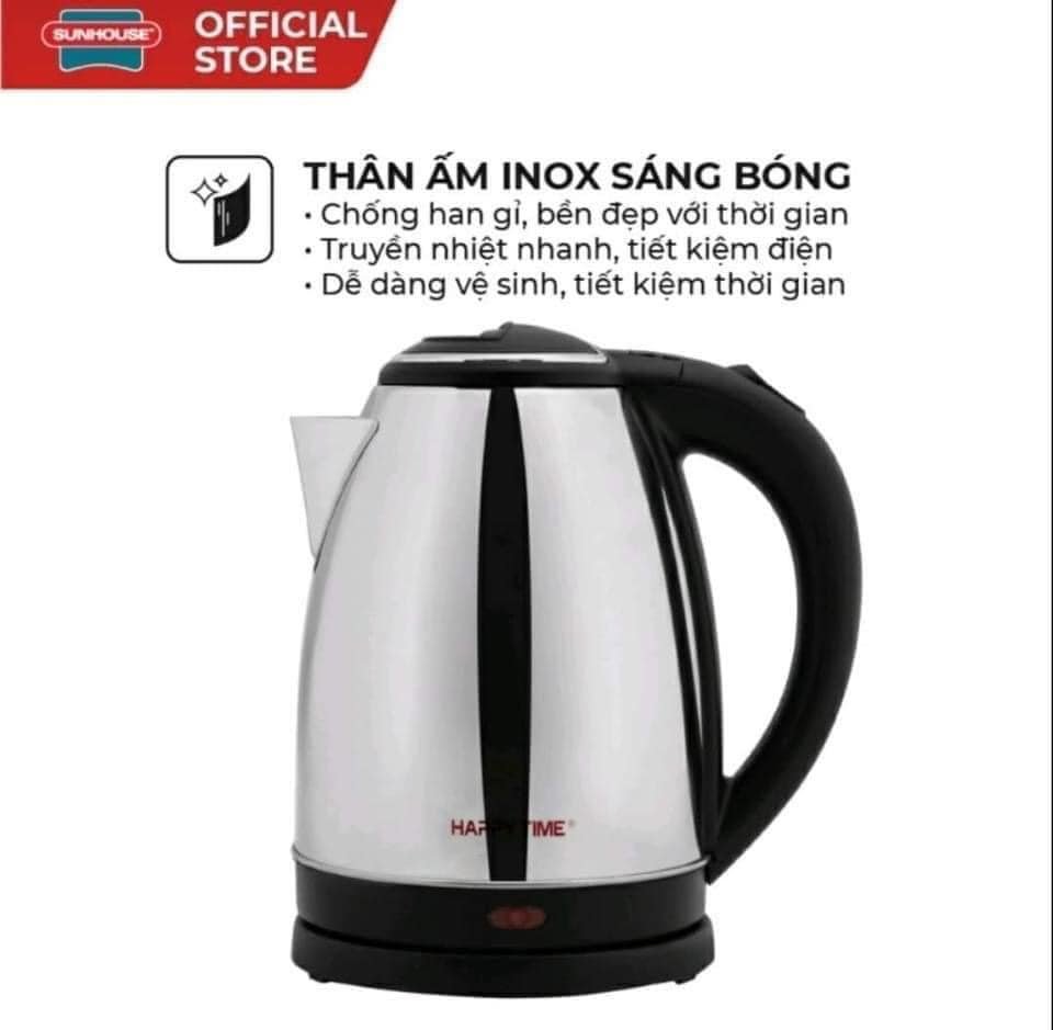 Ấm siêu tốc inox sato st688 1.8l - ấm st688 1.8l, bảo hành 12 tháng