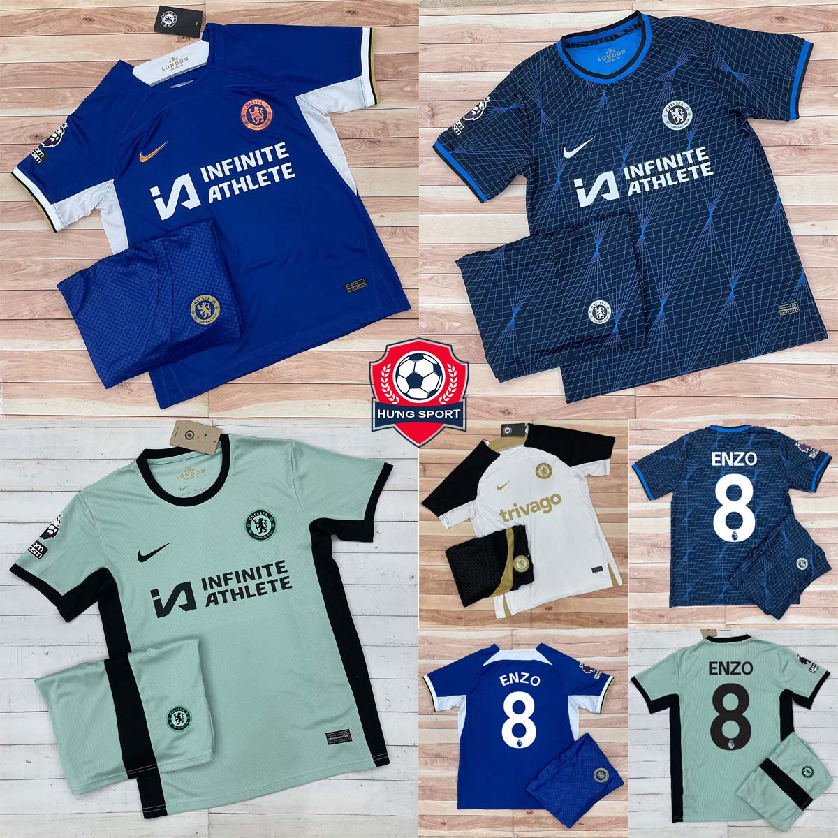 Bộ Quần Áo Bóng Đá, Áo, Đá Banh CLB Chelsea 23/24 - Chuẩn Mẫu Thi Đấu - Vải Polyester Gai Thái