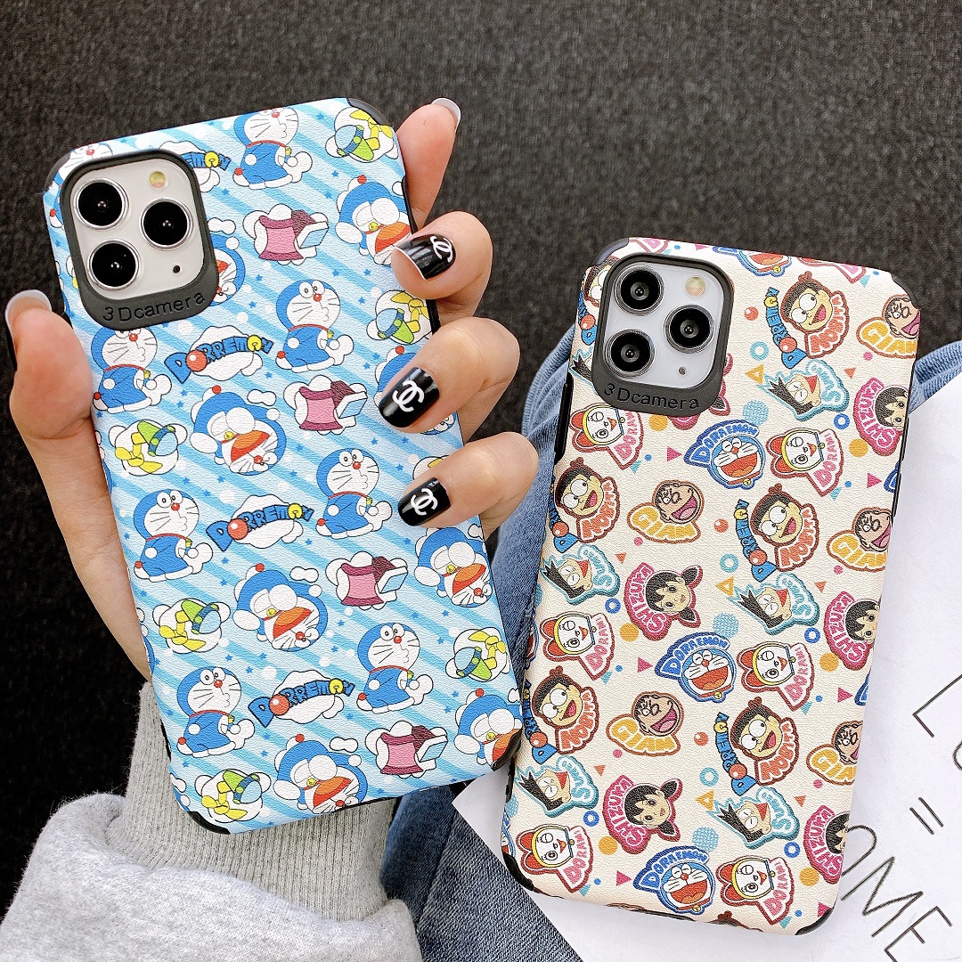 Ốp lưng da imd doraemon figure