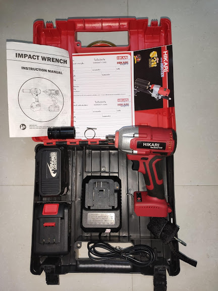 Máy siết bu lông,vặn vít dùng pin không chổi than Hikari HK 7320D, 21VDC -99VF, Madein Thailand, 2 pin 11.0Ah, mở bu lông 6-24mm.